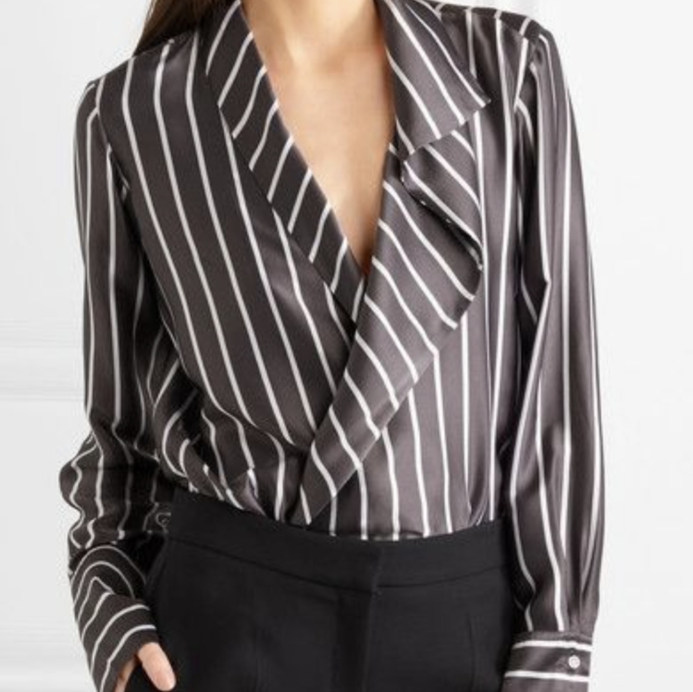 Alix Reade Silk Shirt Bodysuit Small